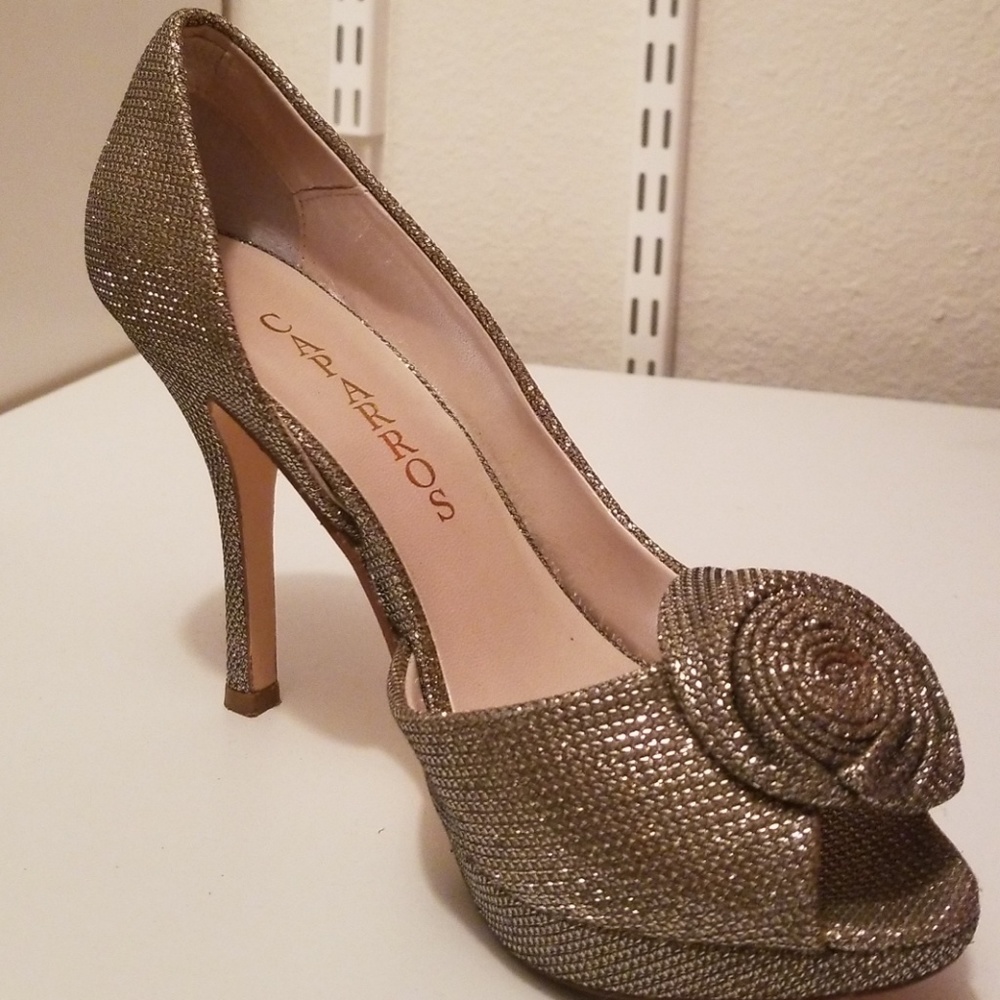 Caparros Dorsay Platform Peep Champagne